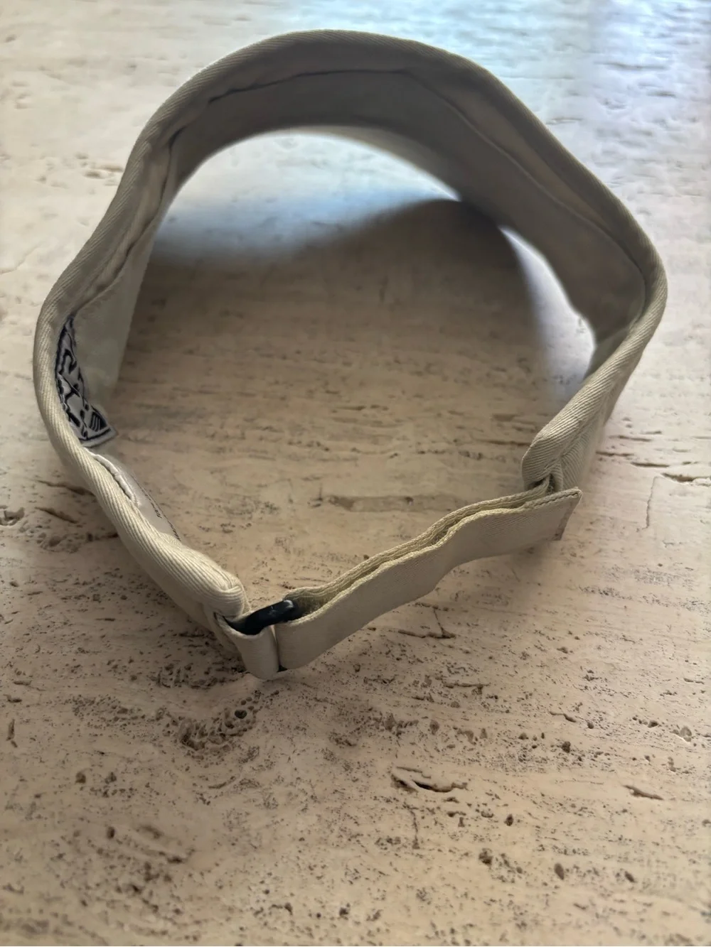 TYR Light Beige Sports Visor with Logo Patch